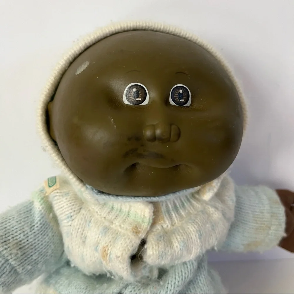 Vintage Cabbage Patch Kids Doll Black/Brown Baby 1982 With Original Clothing - Picture 3 of 10